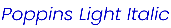 Poppins Light Italic الخط